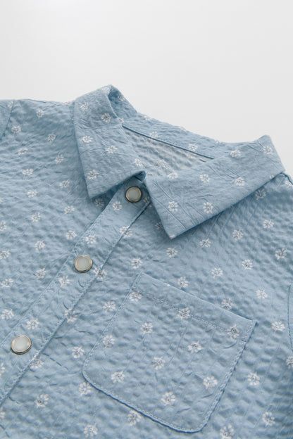 【予約商品】Luxury コレクション：Soft Motif  総柄プリントテーラードカラーシャツ